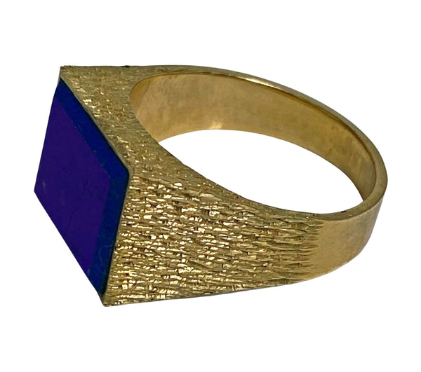 1970's Lapis Gold Ring Unisex