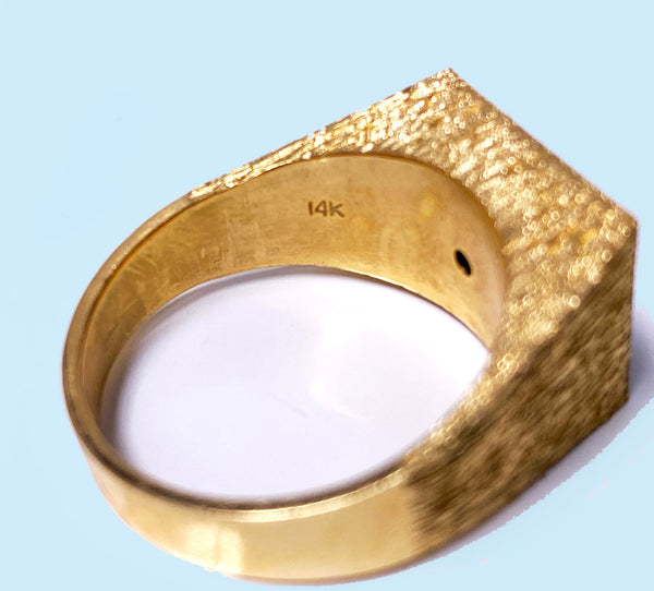1970's Lapis Gold Ring Unisex