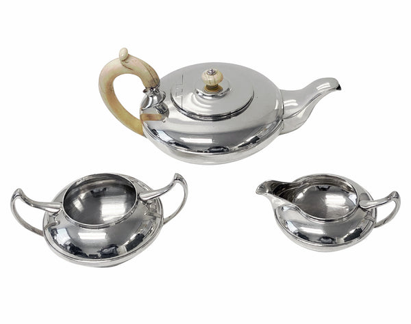 Art Deco English Sterling Silver Tea set London 1926-38