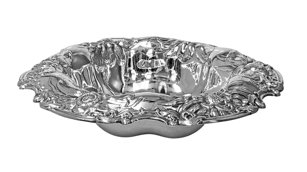 Gorham large Art Nouveau Sterling Silver Floral Decorated  Bowl C.1900