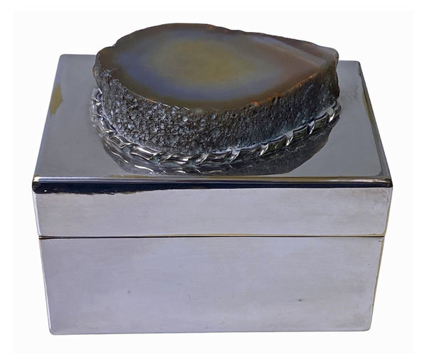1970’s Anthony Redmile London silver plate and Agate Box