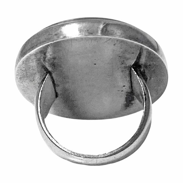 George Jensen Sterling Silver bloodstone agate Ring C.1960