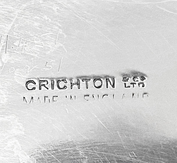Antique English Britannia Standard Silver Salver Tray Crichton Georgian style