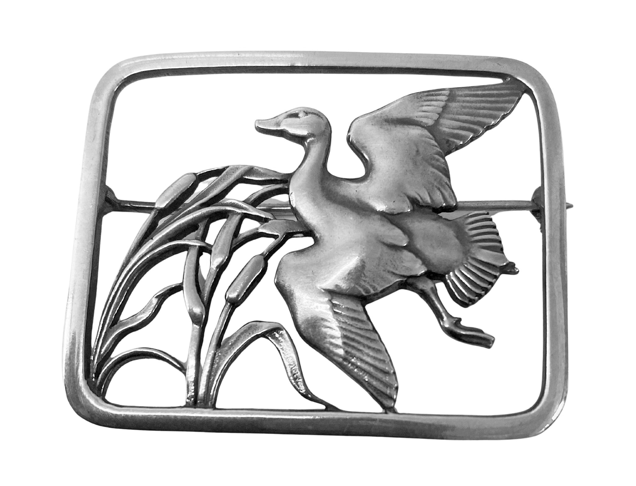Georg Jensen sterling silver Bird brooch designed by Hugo Liisberg No 300 design.