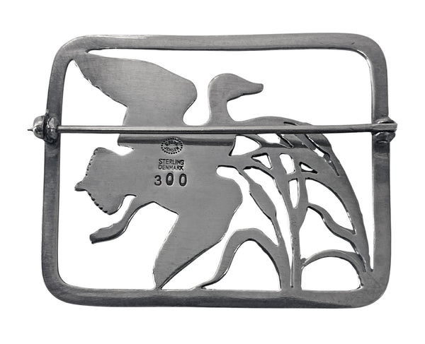 Georg Jensen sterling silver Bird brooch designed by Hugo Liisberg No 300 design.