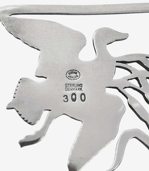 Georg Jensen sterling silver Bird brooch designed by Hugo Liisberg No 300 design.