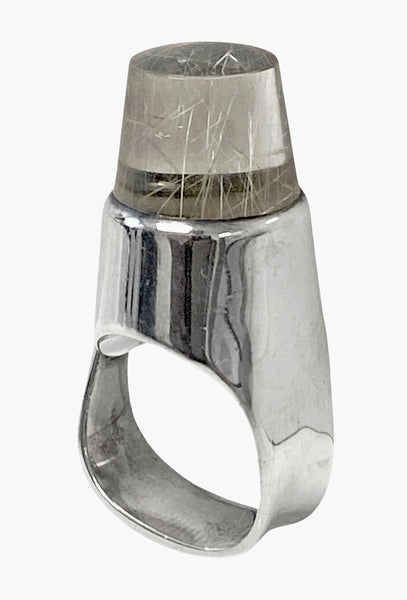 Georg Jensen Vivianna Torun Sterling Silver Rutilated Quartz Ring No. 151