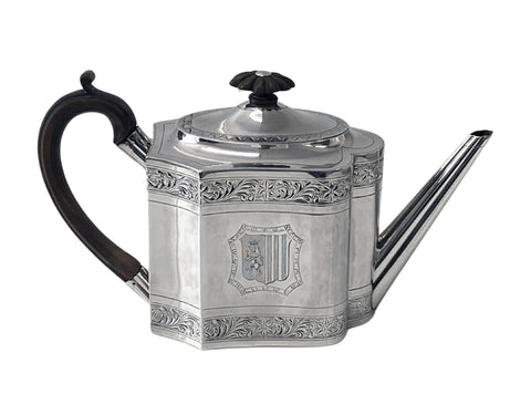 George III Sterling Silver Teapot London 1792 Henry Chawner