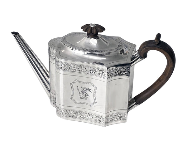 George III Sterling Silver Teapot London 1792 Henry Chawner