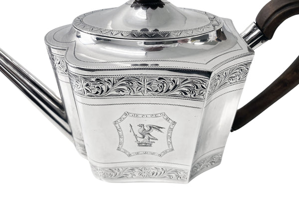 George III Sterling Silver Teapot London 1792 Henry Chawner
