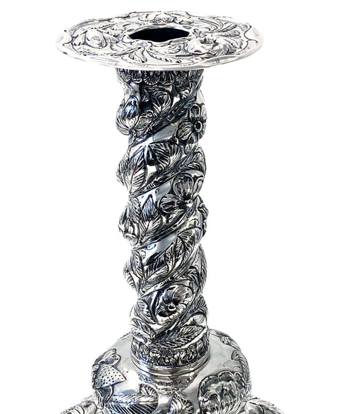 Antique Dutch Silver Candlesticks of late 17th century style, The Hague C.1840