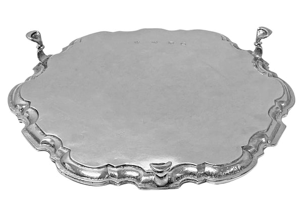 Georgian Silver Salver Tray London 1736 Gabriel Sleath