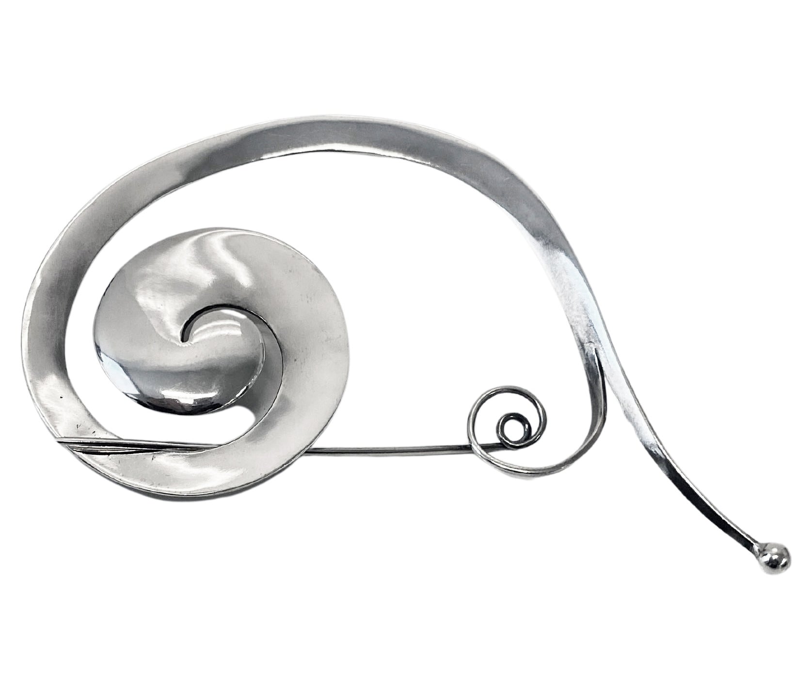 Georg Jensen Vivianna Torun Sterling large Pram Brooch No 392