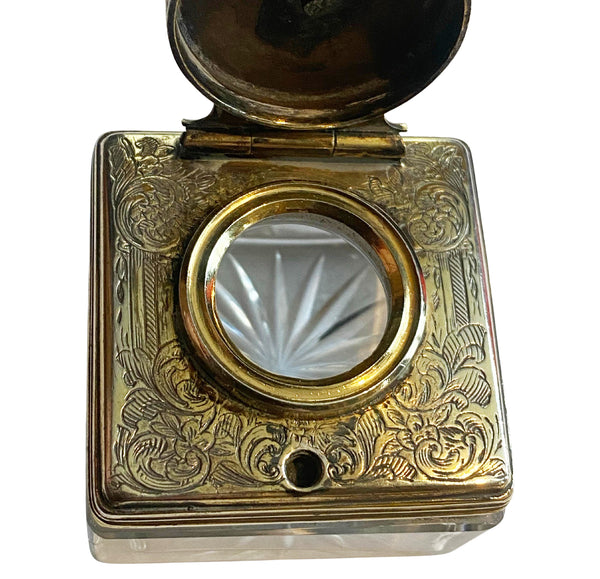 Antique Silver travelling Inkwell London 1839