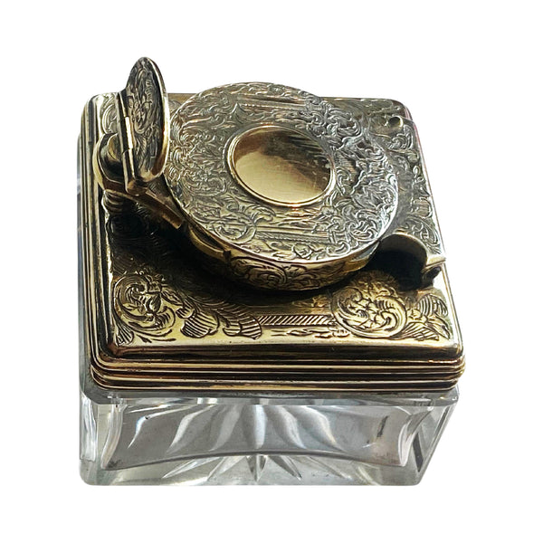 Antique Silver travelling Inkwell London 1839