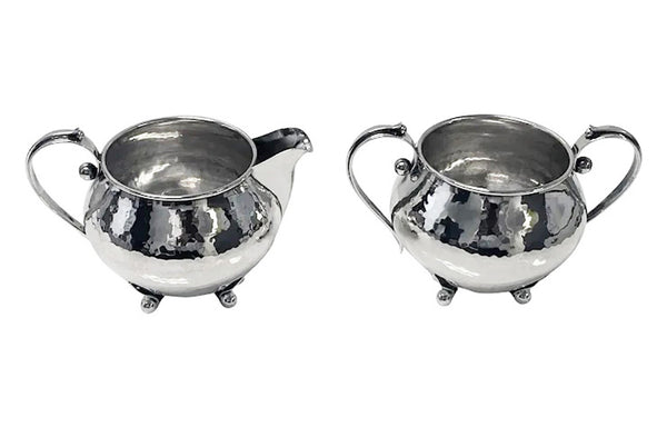 Carl Poul Petersen Sterling Silver Tea and Coffee Set with Tray C.1930