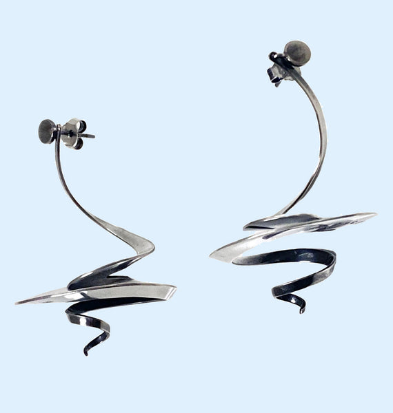 Georg Jensen Vivianna Torun Bülow-Hübe Sterling Silver Earrings, No 369