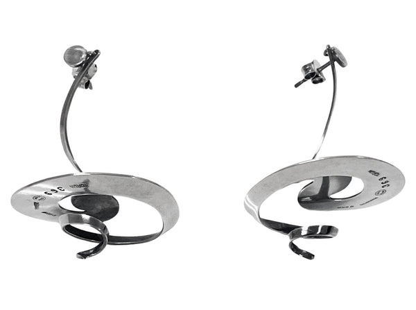 Georg Jensen Vivianna Torun Bülow-Hübe Sterling Silver Earrings, No 369