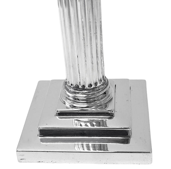 Pair of Antique Gorham Sterling Silver Column Candlesticks 1912