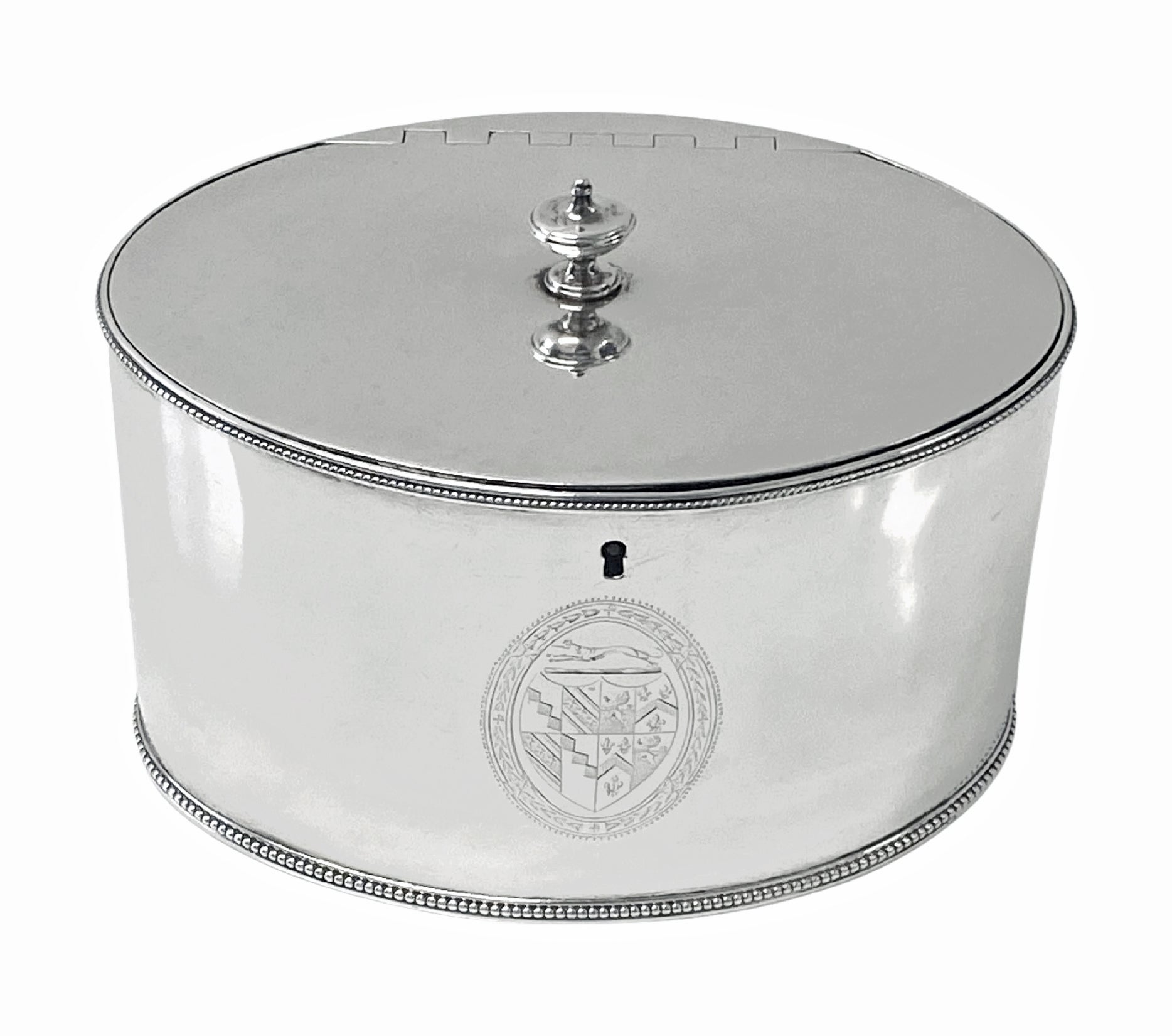 Hester Bateman Georgian Silver Tea Caddy London 1786.
