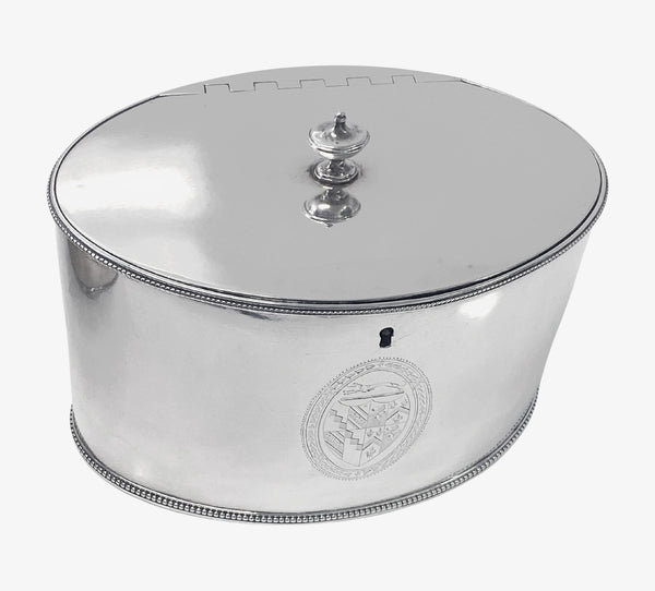 Hester Bateman Georgian Silver Tea Caddy London 1786.