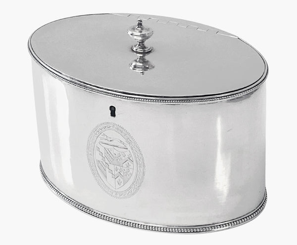 Hester Bateman Georgian Silver Tea Caddy London 1786.