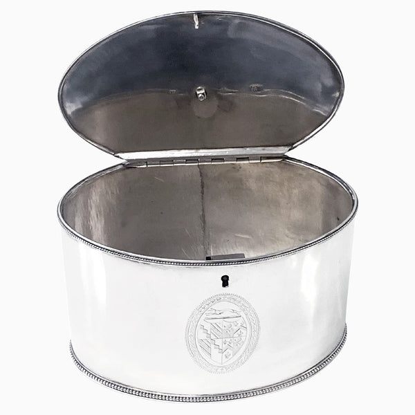 Hester Bateman Georgian Silver Tea Caddy London 1786.