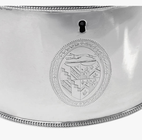 Hester Bateman Georgian Silver Tea Caddy London 1786.