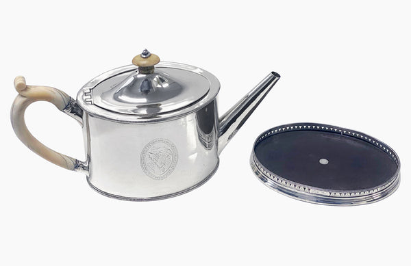 Hester Bateman Georgian Silver Teapot and stand London 1788