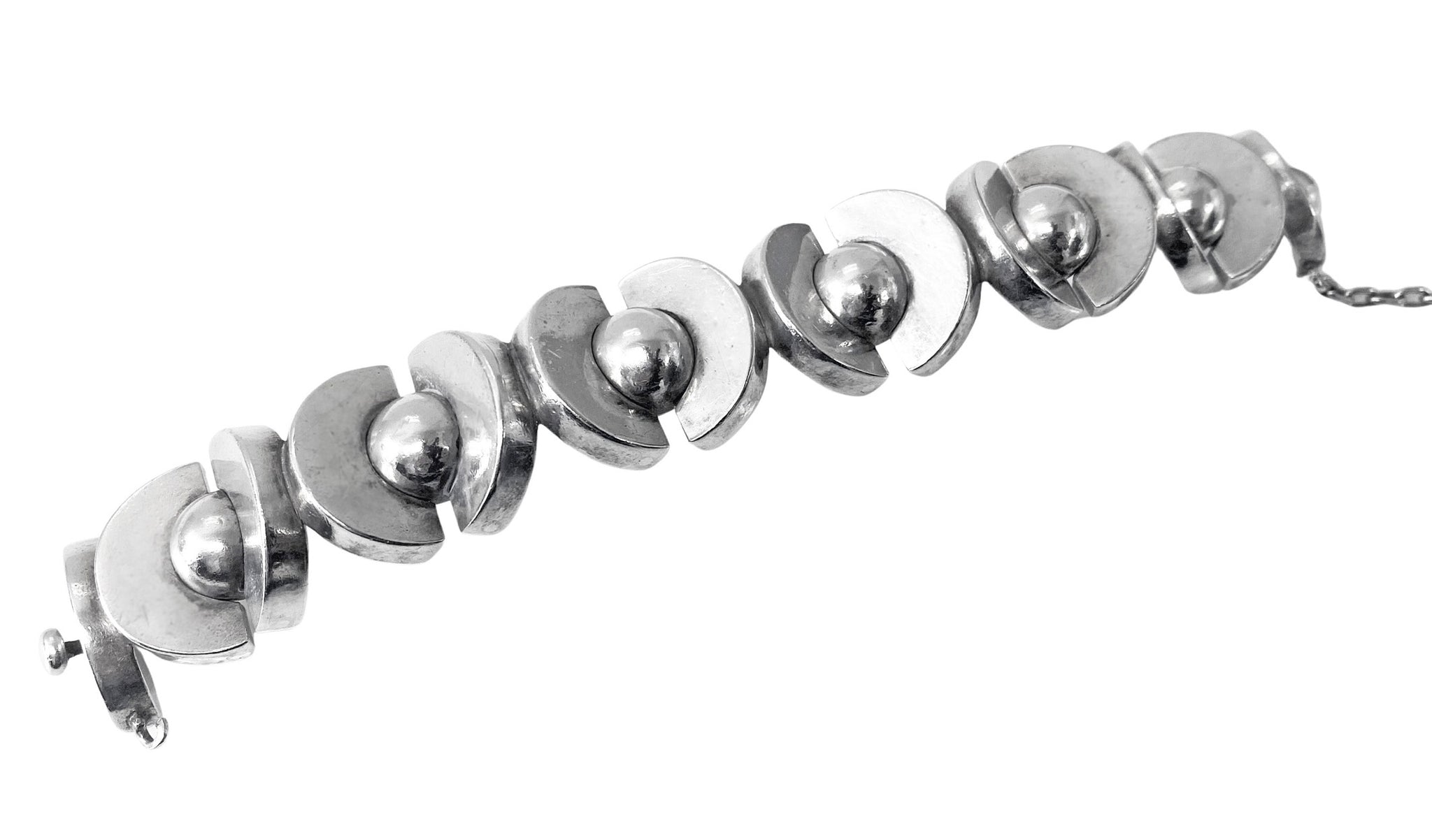 Antoñio Pineda 970 std Silver Mid Century Modernist Bracelet C.1970