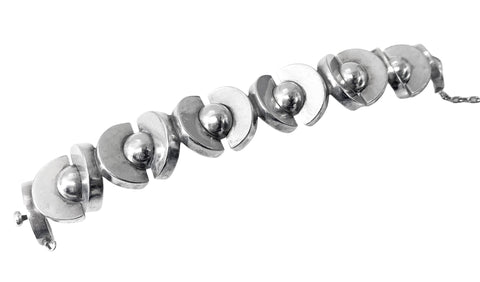 Antoñio Pineda 970 std Silver Mid Century Modernist Bracelet C.1970