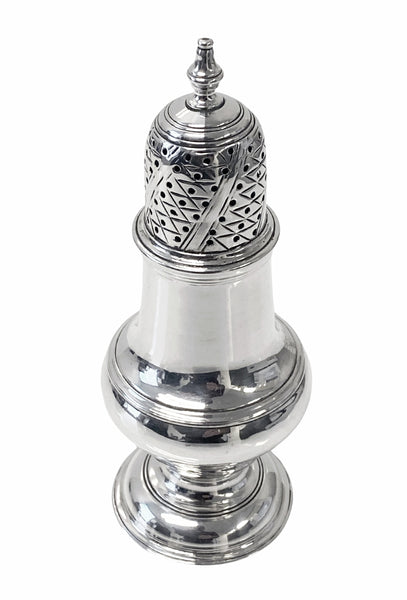Georgian Silver Pepper Caster London 1768 Jabez Daniell and James Minz.