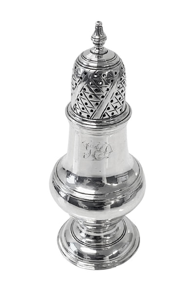 Georgian Silver Pepper Caster London 1768 Jabez Daniell and James Minz.