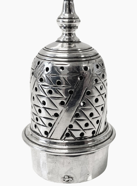 Georgian Silver Pepper Caster London 1768 Jabez Daniell and James Minz.