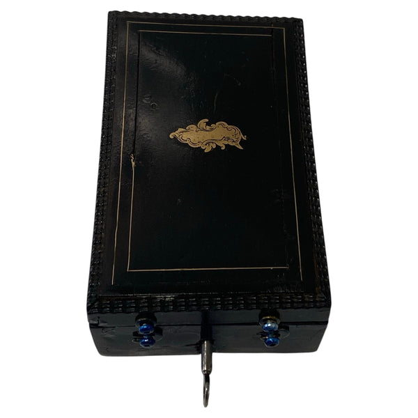 Antique French antique silver mop travel folding fork and spoon original box