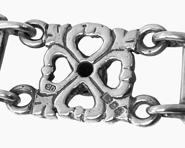 Sibyl Dunlop Signed Rock Crystal Sterling and Gold Bracelet C.1960