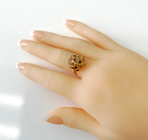 1960’s 18K Sputnik Gold Gemstone Ring