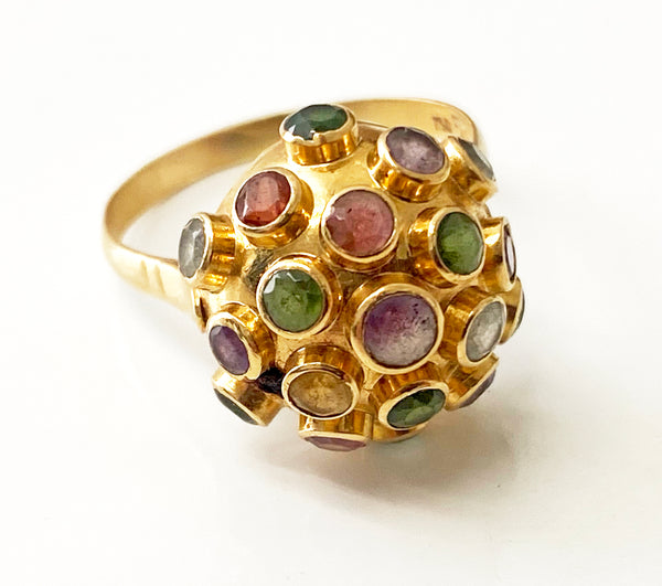 1960’s 18K Sputnik Gold Gemstone Ring