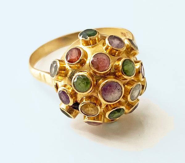 1960’s 18K Sputnik Gold Gemstone Ring