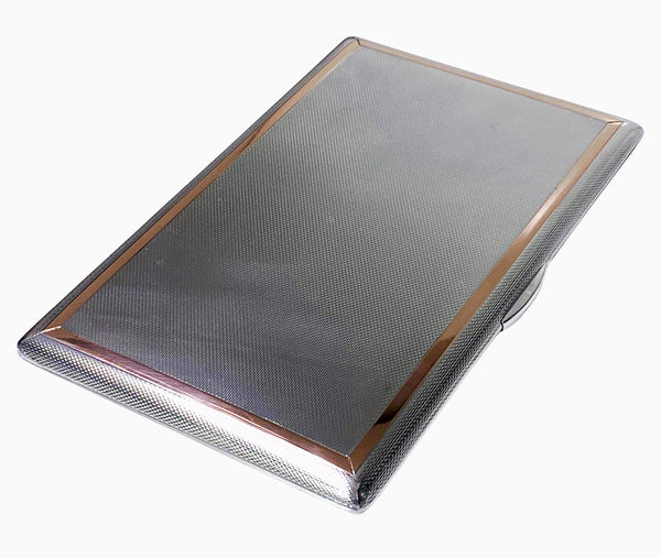 Sterling Silver and Gold Cigarette or Card Case London, 1960 Padgett and Braham