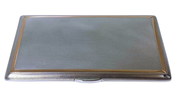 Sterling Silver and Gold Cigarette or Card Case London, 1960 Padgett and Braham