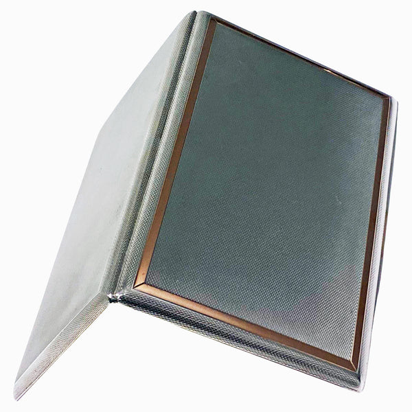 Sterling Silver and Gold Cigarette or Card Case London, 1960 Padgett and Braham