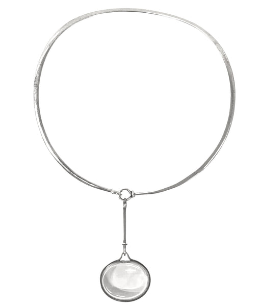 1970's Georg Jensen Sterling Rock Crystal Necklace Vivianna Torun