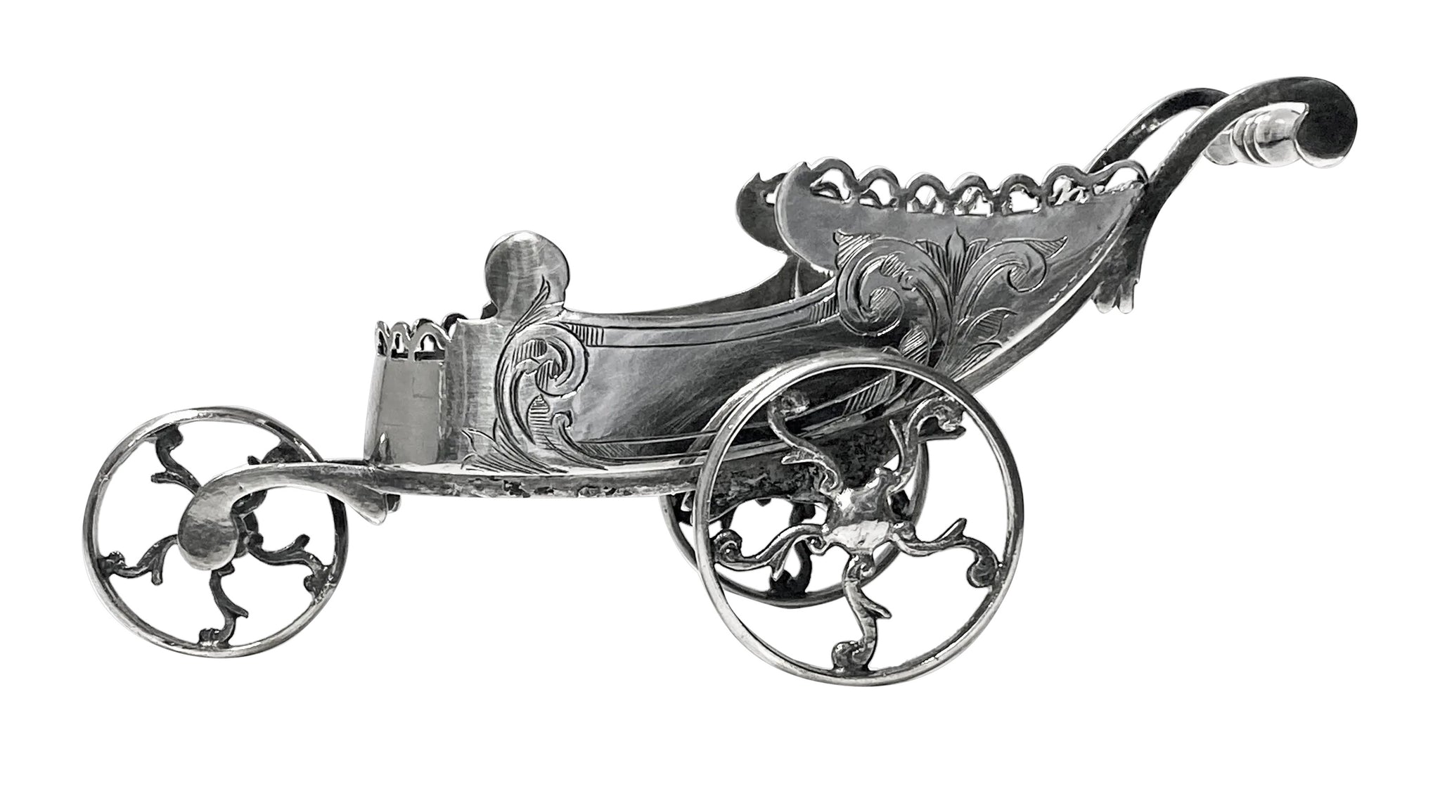 Novelty silver plate Chariot Carriage Continental C.1870