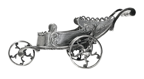 Novelty silver plate Chariot Carriage Continental C.1870