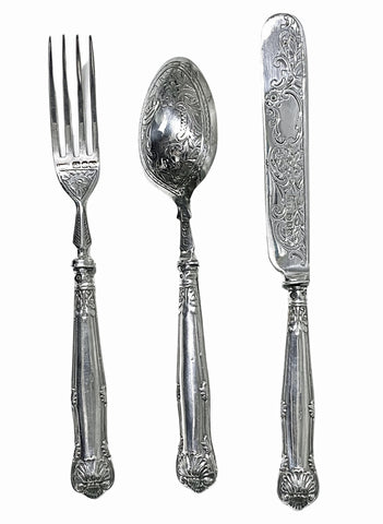 Antique Silver Child’s Youth Christening or Travelling Set, Birmingham 1897