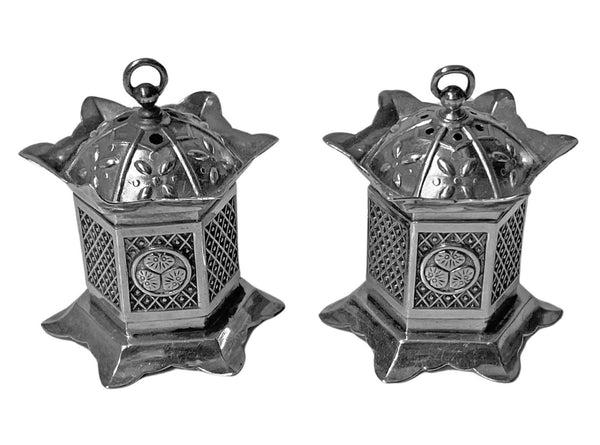 Pair of Asian Silver casters C.1930