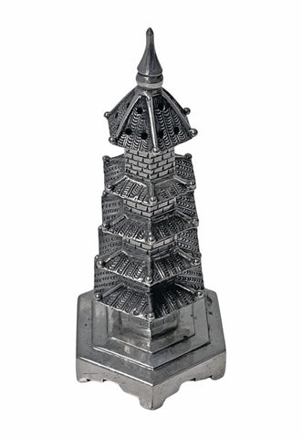 Chinese Export Silver Caster model of a Pagoda C.1930