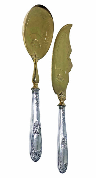 Pair French 1st standard Silver Fruit and Cake Servers C.1920.