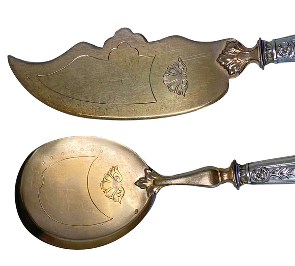 Pair French 1st standard Silver Fruit and Cake Servers C.1920.